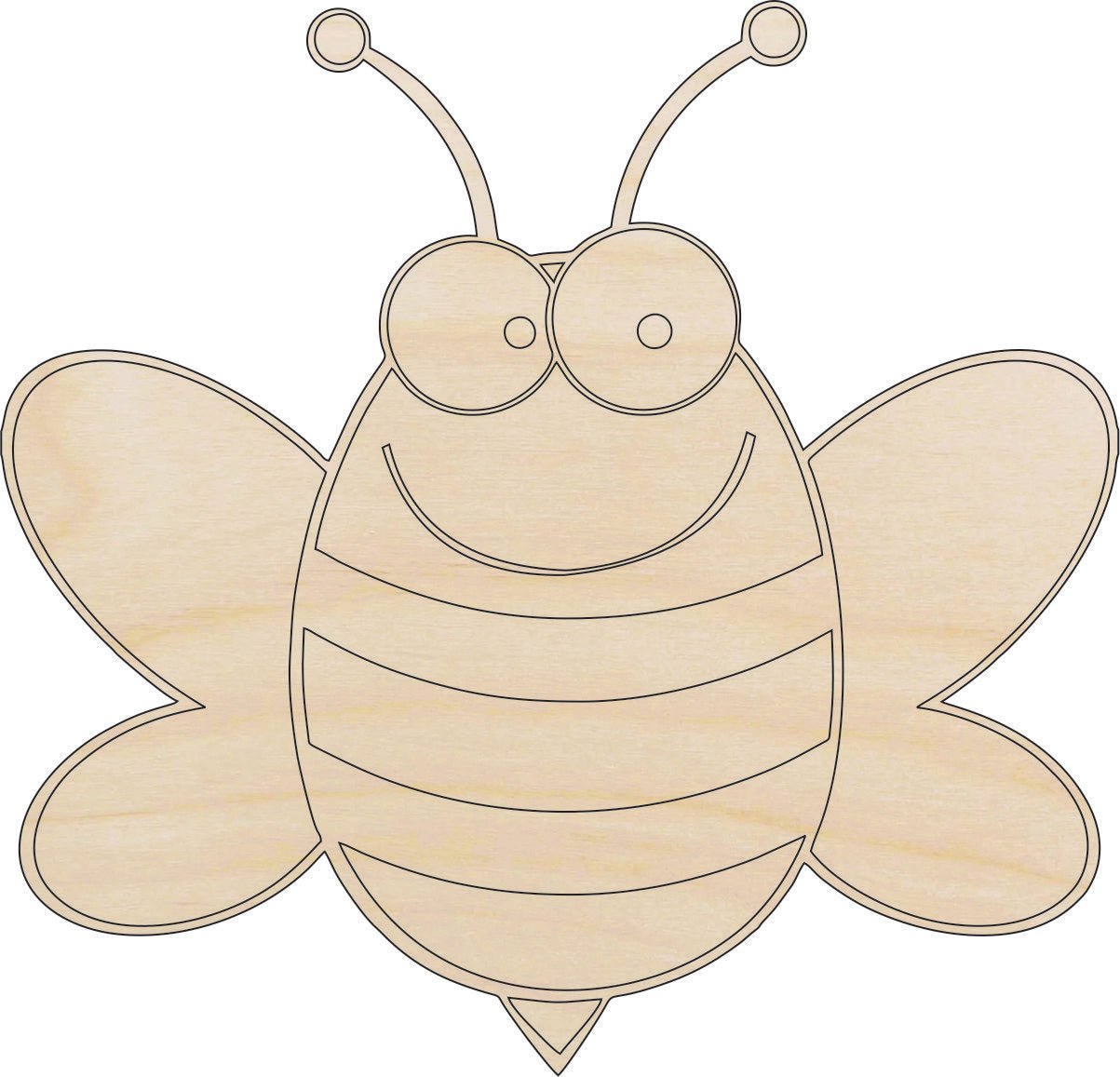 Bumblebee Wood Craft Shape - Laser Cut Baltic Birch Unfinished DIY Wood Art Supplies BUG28 - The Wood Shape Store