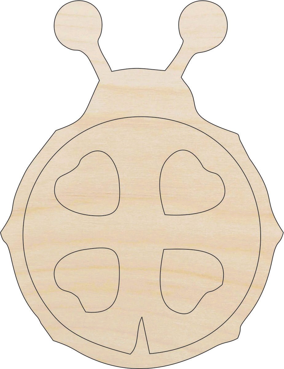 Ladybug Wood Craft Shape - Laser Cut Baltic Birch Unfinished DIY Wood Art Supplies BUG2 - The Wood Shape Store