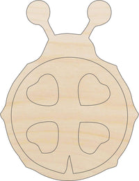 Ladybug Wood Craft Shape - Laser Cut Baltic Birch Unfinished DIY Wood Art Supplies BUG2 - The Wood Shape Store
