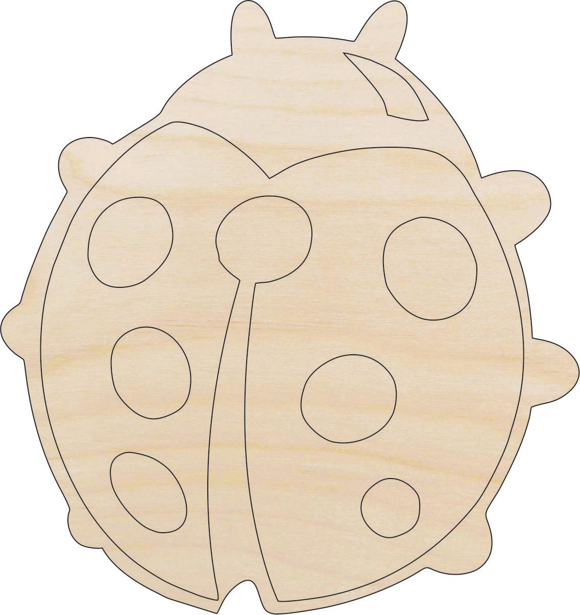 Ladybug Wood Craft Shape - Laser Cut Baltic Birch Unfinished DIY Wood Art Supplies BUG36 - The Wood Shape Store