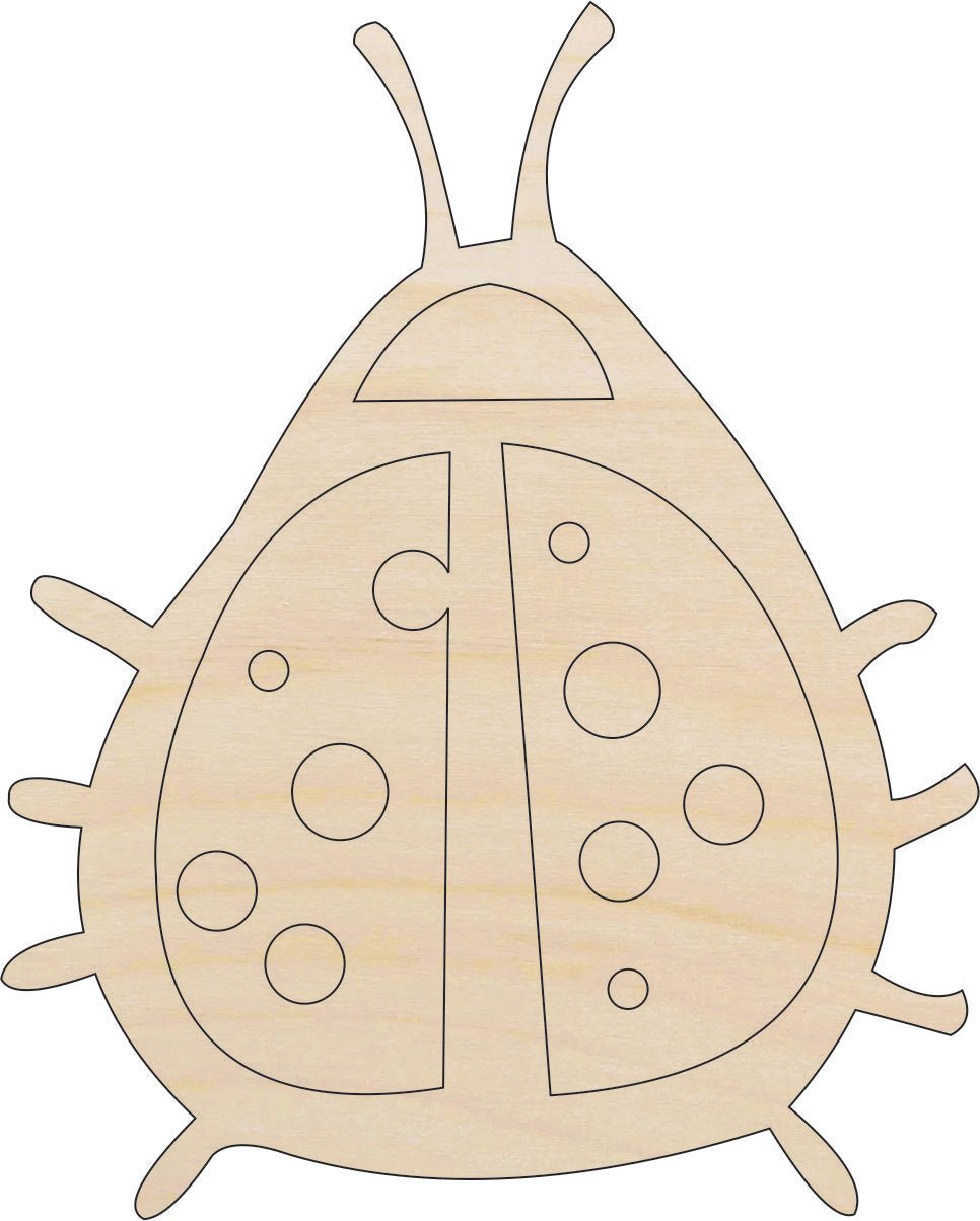 Ladybug Wood Craft Shape - Laser Cut Baltic Birch Unfinished DIY Wood Art Supplies BUG39 - The Wood Shape Store