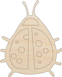 Ladybug Wood Craft Shape - Laser Cut Baltic Birch Unfinished DIY Wood Art Supplies BUG39 - The Wood Shape Store