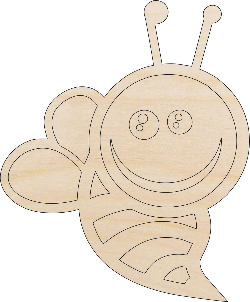 Bumblebee Wood Craft Shape - Laser Cut Baltic Birch Unfinished DIY Wood Art Supplies BUG3 - The Wood Shape Store