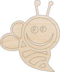 Bumblebee Wood Craft Shape - Laser Cut Baltic Birch Unfinished DIY Wood Art Supplies BUG3 - The Wood Shape Store
