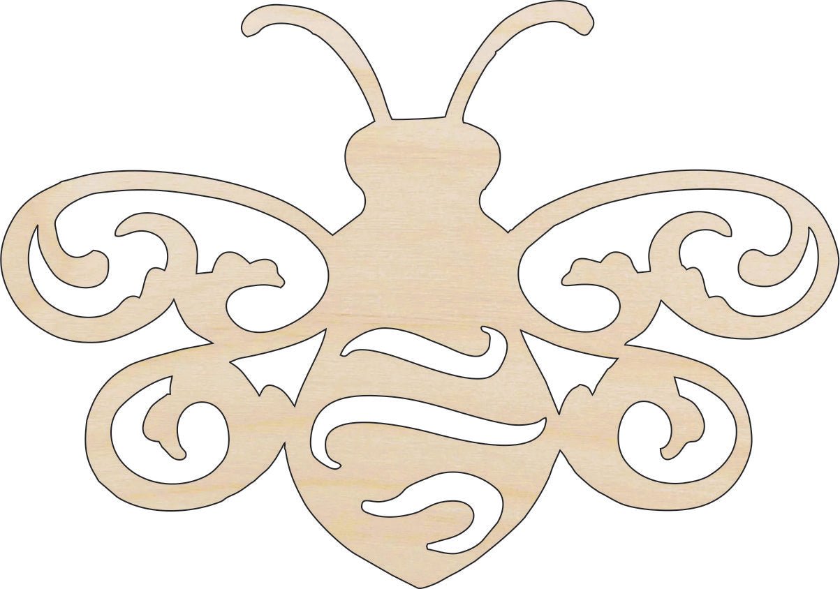 Bumblebee Wood Craft Shape - Laser Cut Baltic Birch Unfinished DIY Wood Art Supplies BUG45 - The Wood Shape Store