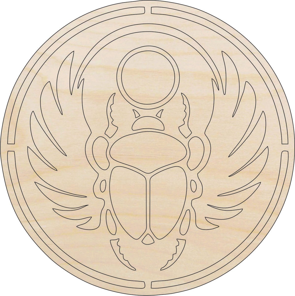 Scarab Beetle Wood Craft Shape - Laser Cut Baltic Birch Unfinished DIY Wood Art Supplies BUG46 - The Wood Shape Store