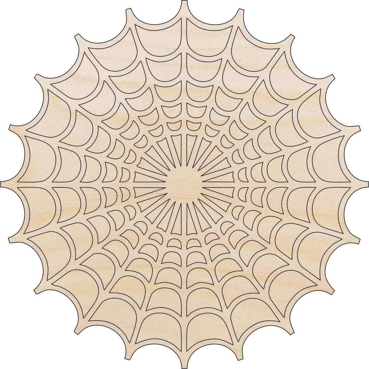 Spiderweb Wood Craft Shape - Laser Cut Baltic Birch Unfinished DIY Wood Art Supplies BUG5 - The Wood Shape Store