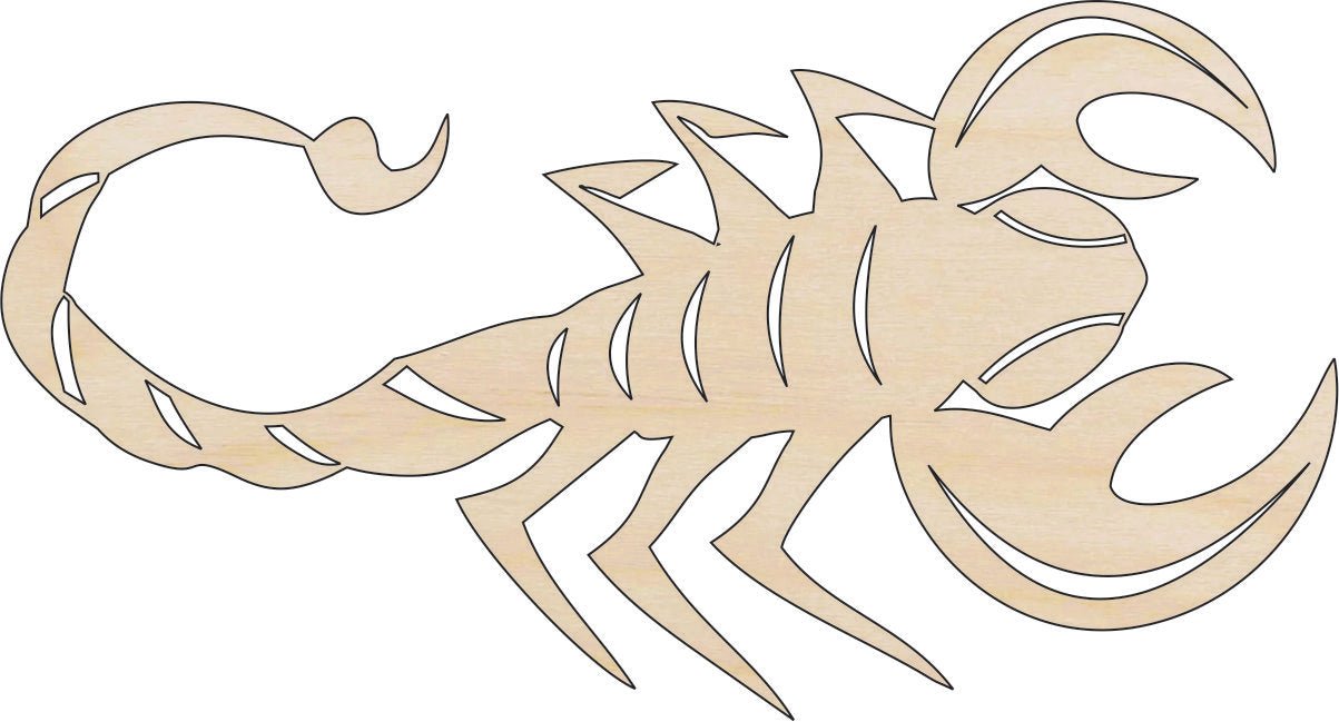 Scorpion Wood Craft Shape - Laser Cut Baltic Birch Unfinished DIY Wood Art Supplies BUG79 - The Wood Shape Store