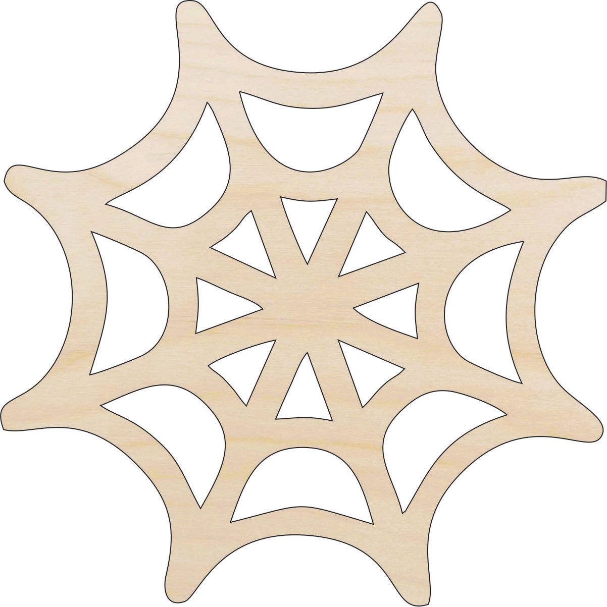 Spider Web Wood Craft Shape - Laser Cut Baltic Birch Unfinished DIY Wood Art Supplies BUG83 - The Wood Shape Store