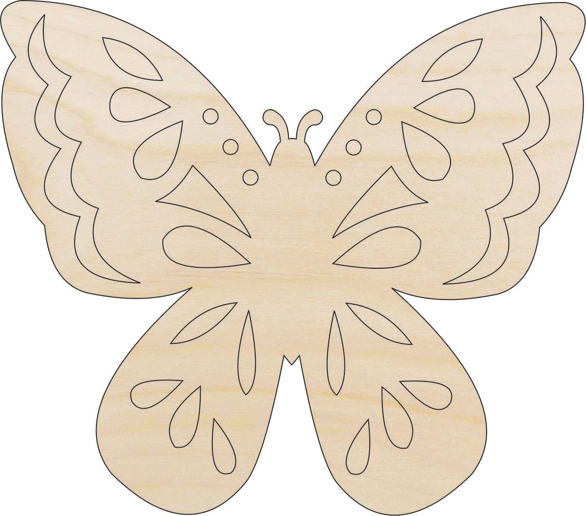 Butterfly Wood Craft Shape - Laser Cut Baltic Birch Unfinished DIY Wood Art Supplies BUG84 - The Wood Shape Store