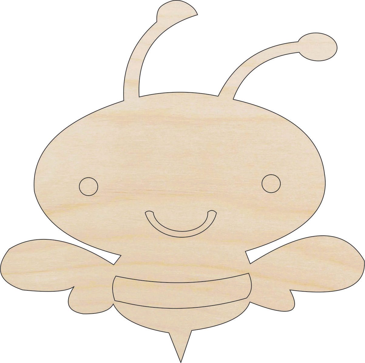 Bumblebee Wood Craft Shape - Laser Cut Baltic Birch Unfinished DIY Wood Art Supplies BUG86 - The Wood Shape Store