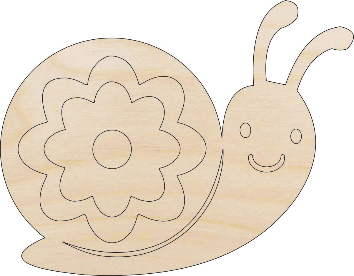 Snail Wood Craft Shape - Laser Cut Baltic Birch Unfinished DIY Wood Art Supplies BUG87 - The Wood Shape Store