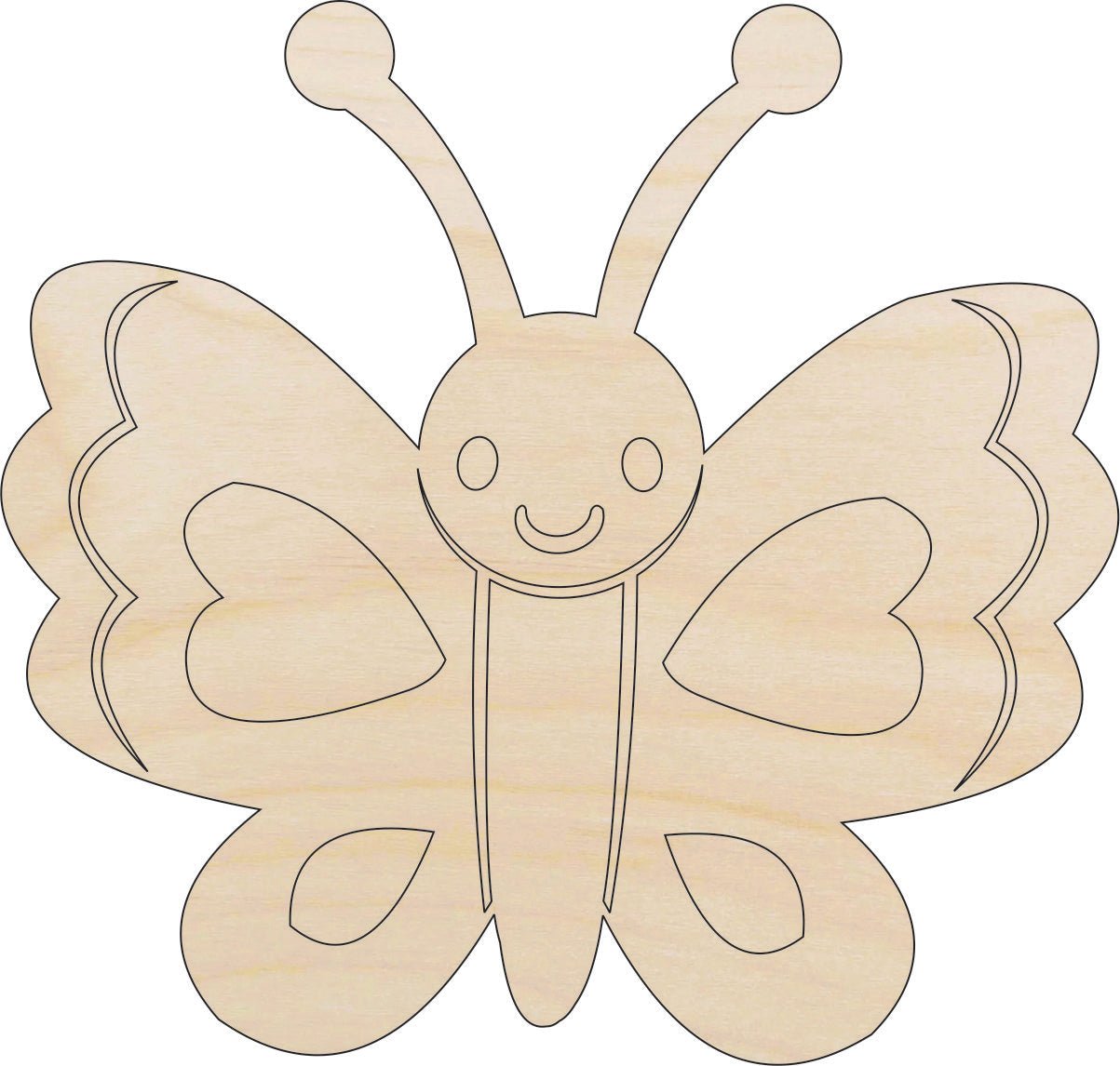 Butterfly Wood Craft Shape - Laser Cut Baltic Birch Unfinished DIY Wood Art Supplies BUG88 - The Wood Shape Store