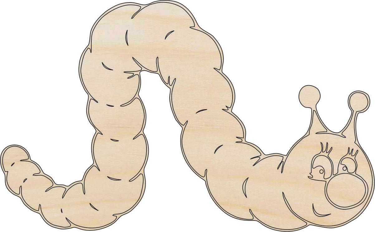 Caterpillar Wood Craft Shape - Laser Cut Baltic Birch Unfinished DIY Wood Art Supplies BUG8 - The Wood Shape Store