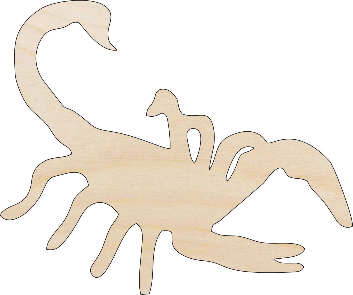 Scorpion Wood Craft Shape - Laser Cut Baltic Birch Unfinished DIY Wood Art Supplies BUG90 - The Wood Shape Store