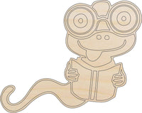 Worm Bookworm Wood Craft Shape - Laser Cut Baltic Birch Unfinished DIY Wood Art Supplies BUG98 - The Wood Shape Store