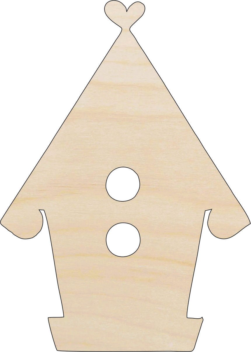 Birdhouse Wood Craft Shape - Laser Cut Baltic Birch Unfinished DIY Wood Art Supplies CAG9 - The Wood Shape Store