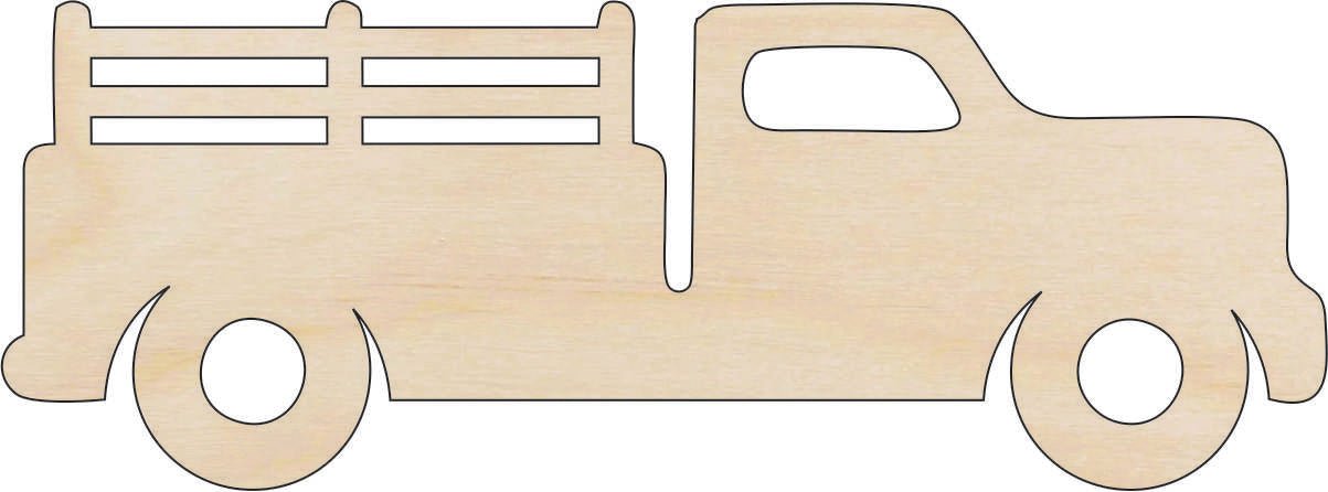 Truck Wood Craft Shape - Laser Cut Baltic Birch Unfinished DIY Wood Art Supplies CAR108 - The Wood Shape Store