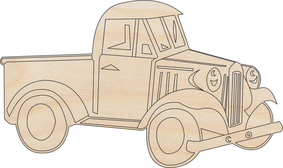 Truck Wood Craft Shape - Laser Cut Baltic Birch Unfinished DIY Wood Art Supplies CAR126 - The Wood Shape Store
