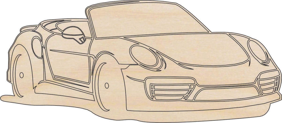Car Wood Craft Shape - Laser Cut Baltic Birch Unfinished DIY Wood Art Supplies CAR127 - The Wood Shape Store