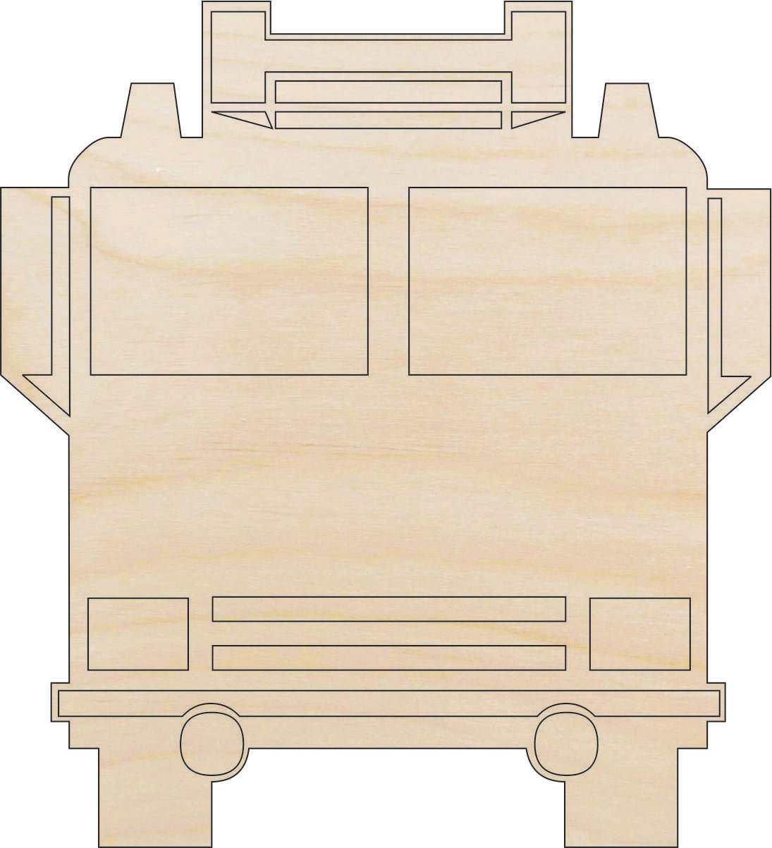Firetruck Wood Craft Shape - Laser Cut Baltic Birch Unfinished DIY Wood Art Supplies CAR12 - The Wood Shape Store