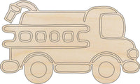 Firetruck Wood Craft Shape - Laser Cut Baltic Birch Unfinished DIY Wood Art Supplies CAR30 - The Wood Shape Store