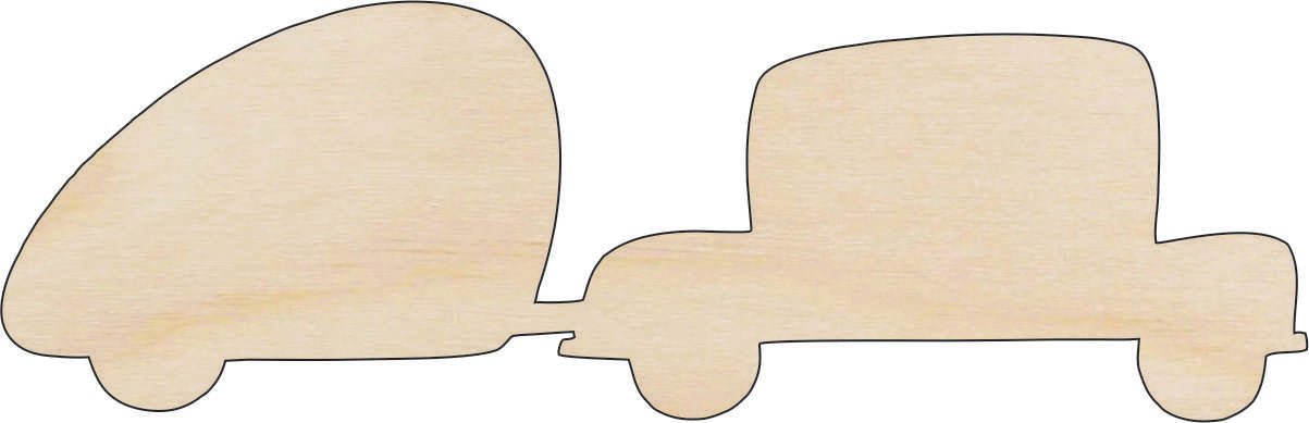 Camper Wood Craft Shape - Laser Cut Baltic Birch Unfinished DIY Wood Art Supplies CAR38 - The Wood Shape Store