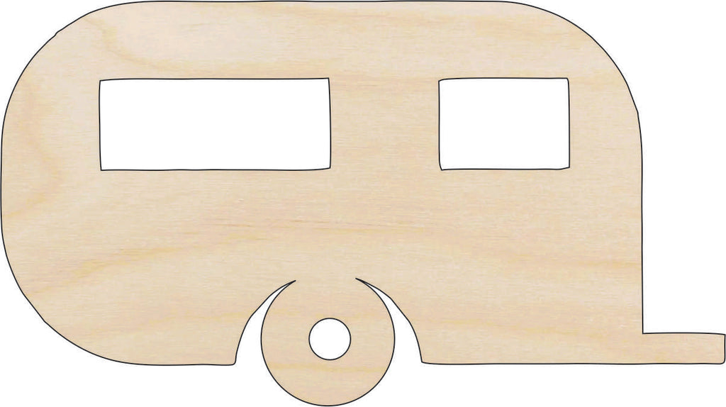 Car Camper - Laser Cut Out Unfinished Wood Craft Shape CAR79