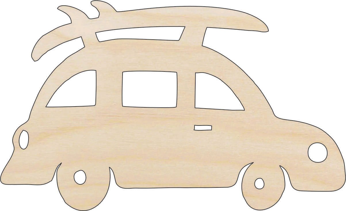 Car Wood Craft Shape - Laser Cut Baltic Birch Unfinished DIY Wood Art Supplies CAR85 - The Wood Shape Store