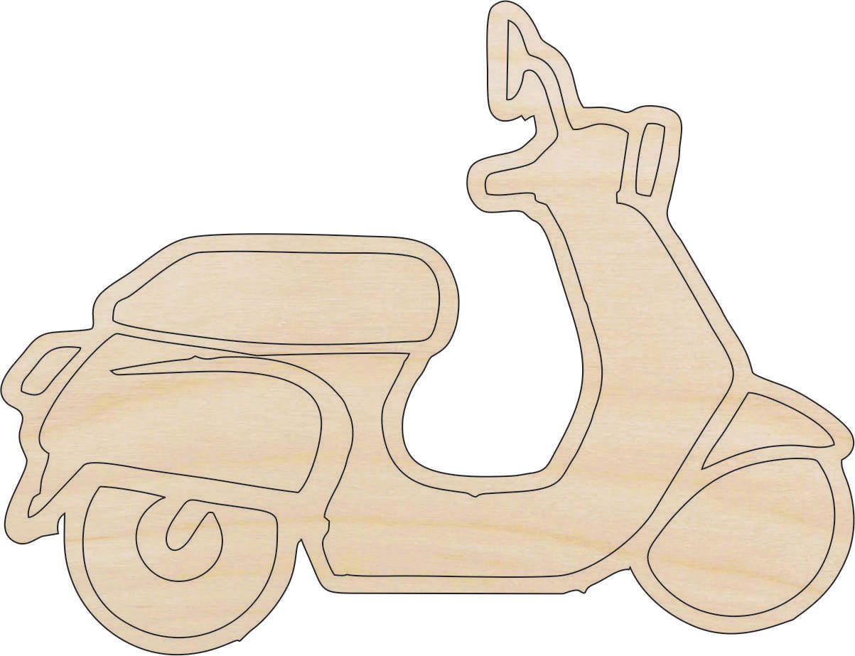 Scooter Wood Craft Shape - Laser Cut Baltic Birch Unfinished DIY Wood Art Supplies CAR89 - The Wood Shape Store