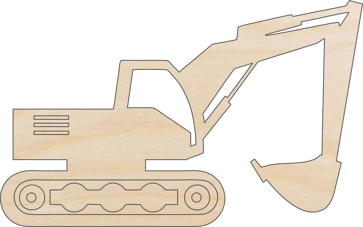 Front Loader Wood Craft Shape - Laser Cut Baltic Birch Unfinished DIY Wood Art Supplies CAR99 - The Wood Shape Store