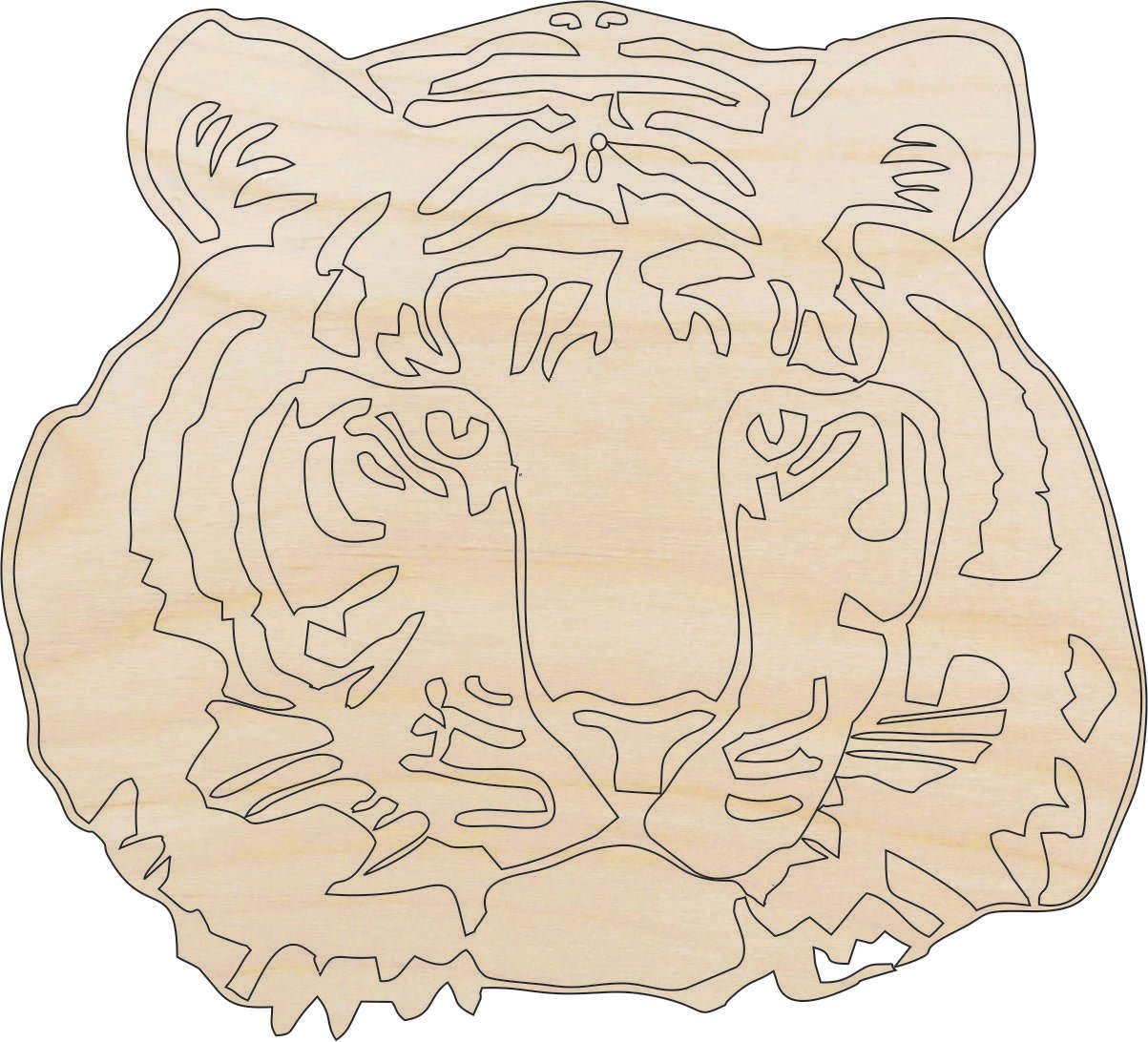 Tiger Wood Craft Shape - Laser Cut Baltic Birch Unfinished DIY Wood Art Supplies CAT11 - The Wood Shape Store