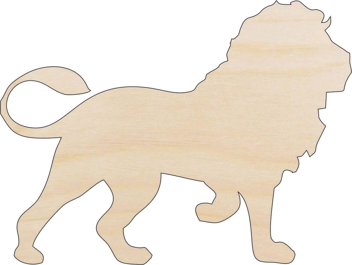 Lion Wood Craft Shape - Laser Cut Baltic Birch Unfinished DIY Wood Art Supplies CAT13 - The Wood Shape Store