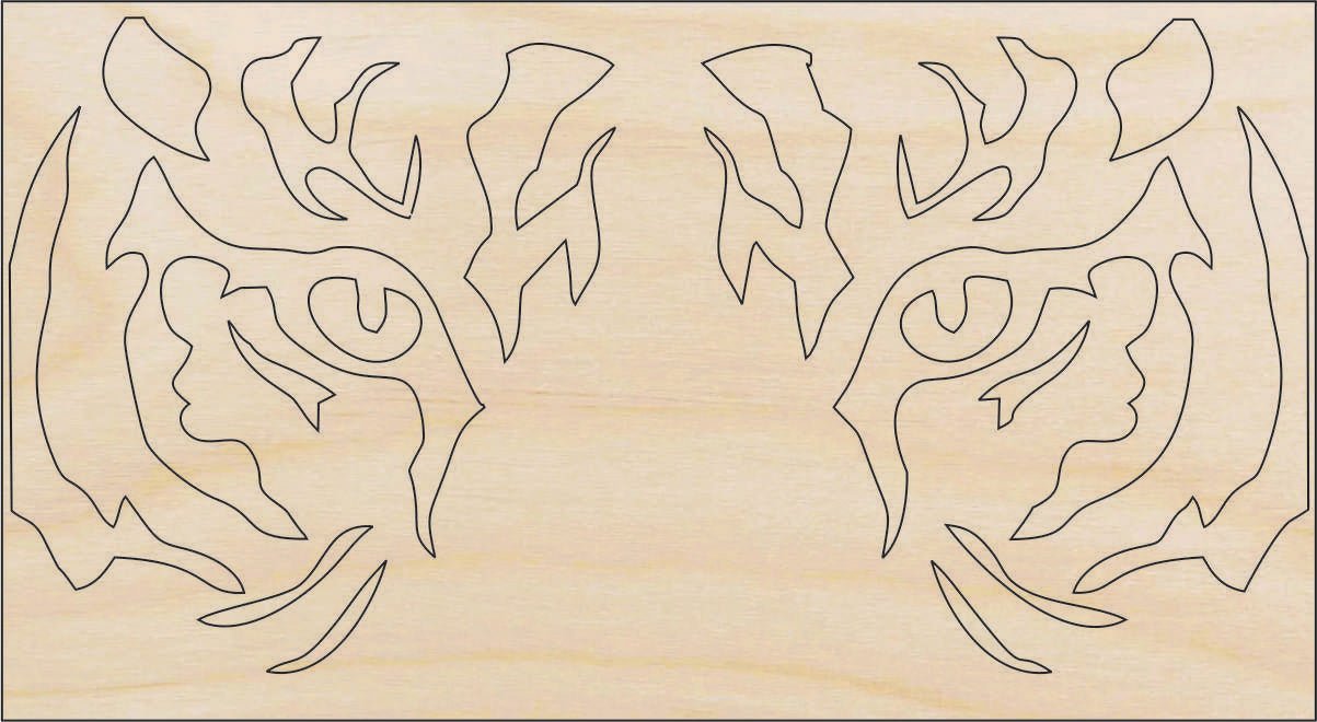 Tiger Wood Craft Shape - Laser Cut Baltic Birch Unfinished DIY Wood Art Supplies CAT14 - The Wood Shape Store