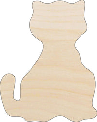 Cat Wood Craft Shape - Laser Cut Baltic Birch Unfinished DIY Wood Art Supplies CAT15 - The Wood Shape Store