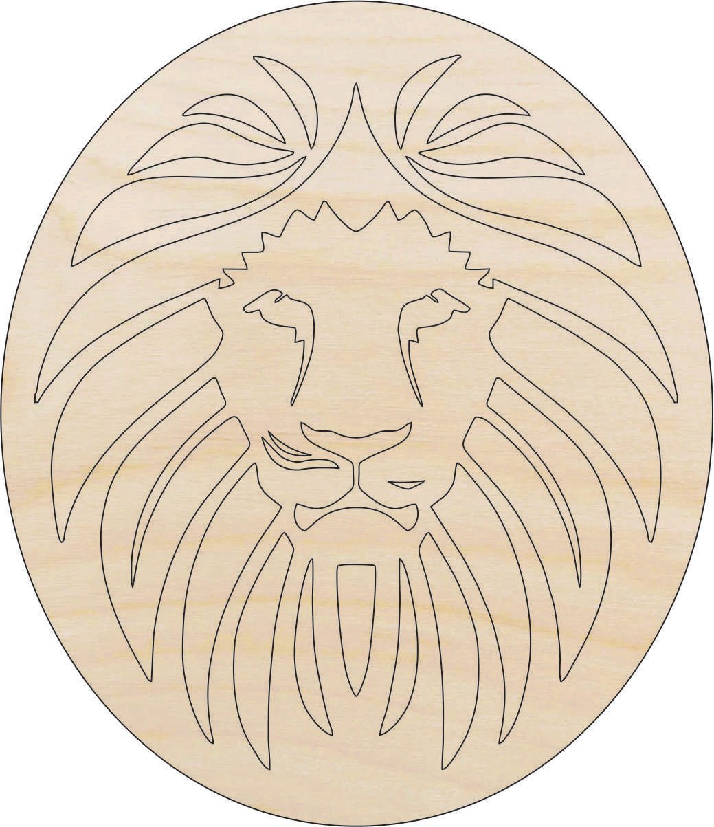 Lion Wood Craft Shape - Laser Cut Baltic Birch Unfinished DIY Wood Art Supplies CAT168 - The Wood Shape Store