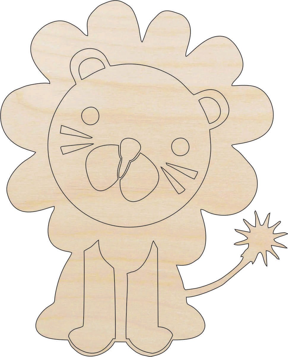 Lion Wood Craft Shape - Laser Cut Baltic Birch Unfinished DIY Wood Art Supplies CAT169 - The Wood Shape Store