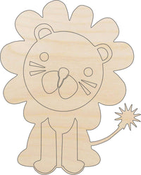 Lion Wood Craft Shape - Laser Cut Baltic Birch Unfinished DIY Wood Art Supplies CAT169 - The Wood Shape Store