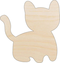 Cat Wood Craft Shape - Laser Cut Baltic Birch Unfinished DIY Wood Art Supplies CAT187 - The Wood Shape Store