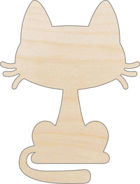 Cat Wood Craft Shape - Laser Cut Baltic Birch Unfinished DIY Wood Art Supplies CAT201 - The Wood Shape Store