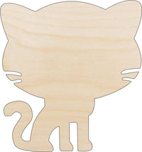Cat Wood Craft Shape - Laser Cut Baltic Birch Unfinished DIY Wood Art Supplies CAT25 - The Wood Shape Store