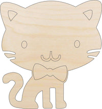 Cat Wood Craft Shape - Laser Cut Baltic Birch Unfinished DIY Wood Art Supplies CAT28 - The Wood Shape Store