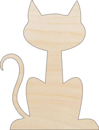 Cat Wood Craft Shape - Laser Cut Baltic Birch Unfinished DIY Wood Art Supplies CAT35 - The Wood Shape Store