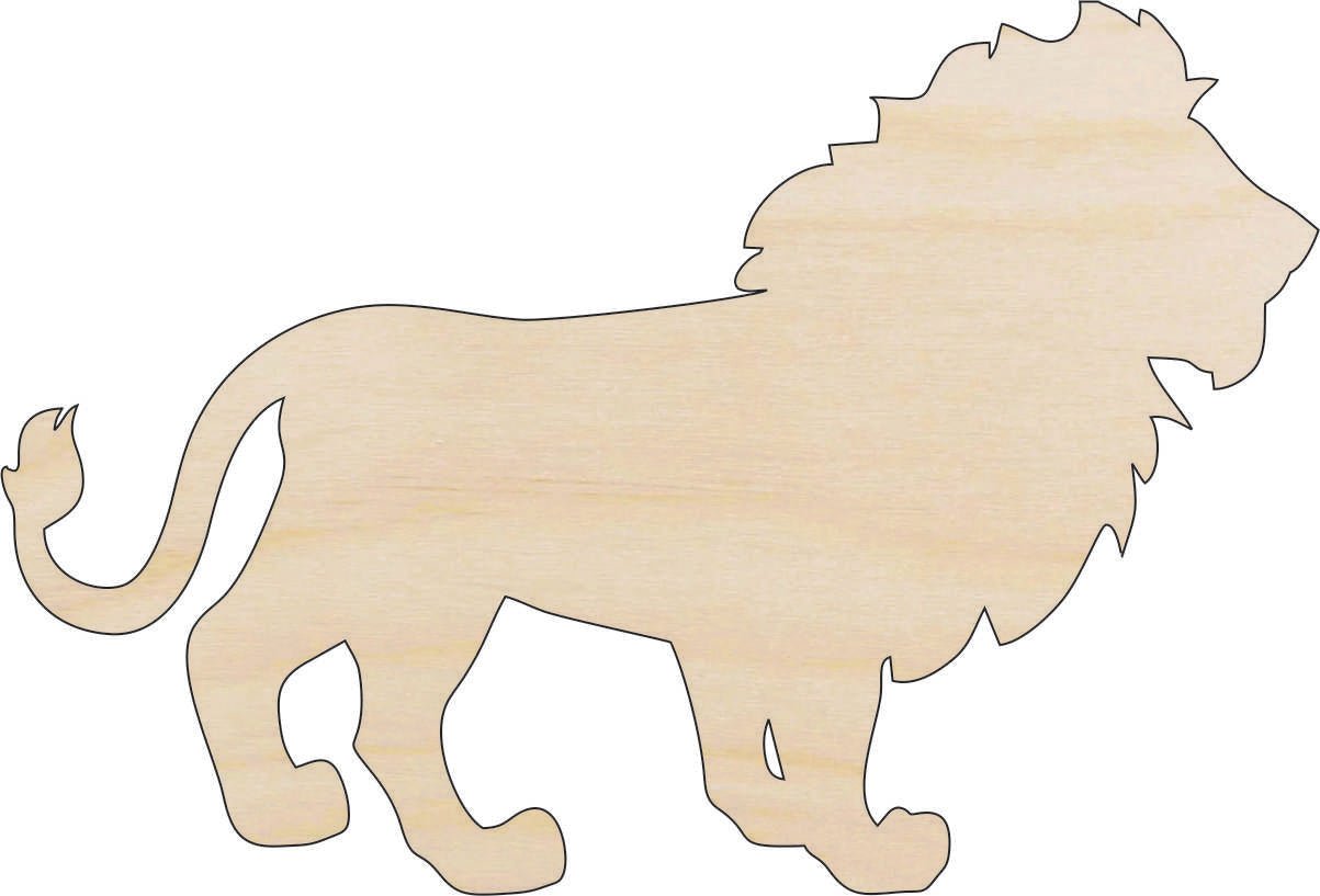 Lion Wood Craft Shape - Laser Cut Baltic Birch Unfinished DIY Wood Art Supplies CAT39 - The Wood Shape Store