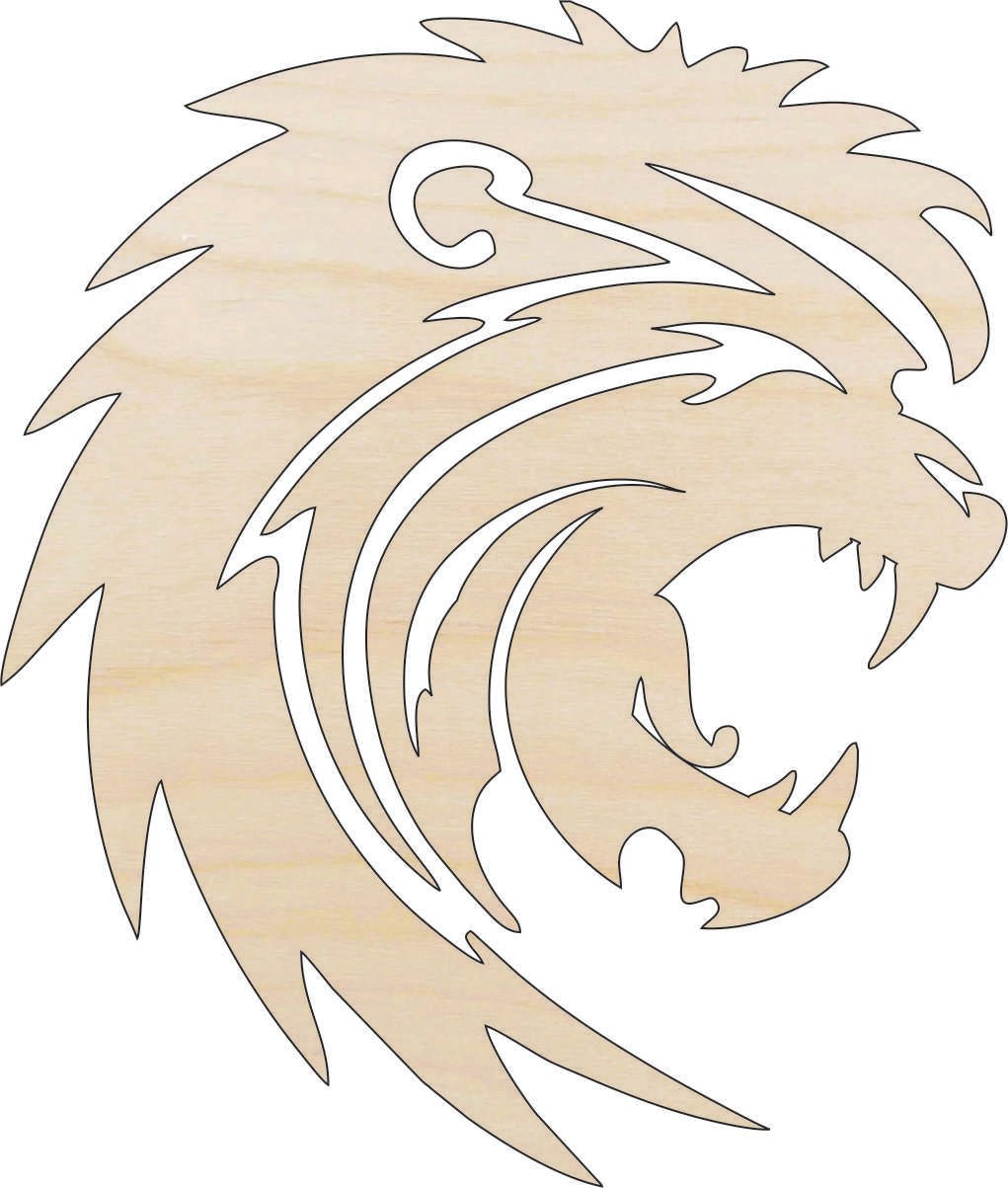 Lion Wood Craft Shape - Laser Cut Baltic Birch Unfinished DIY Wood Art Supplies CAT44 - The Wood Shape Store