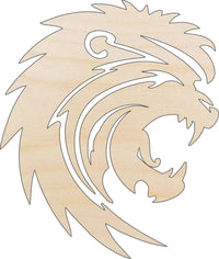Lion Wood Craft Shape - Laser Cut Baltic Birch Unfinished DIY Wood Art Supplies CAT44 - The Wood Shape Store