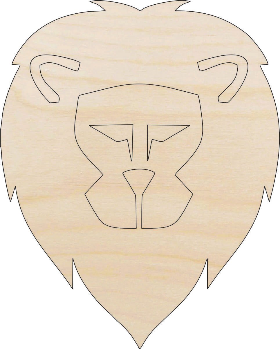 Lion Wood Craft Shape - Laser Cut Baltic Birch Unfinished DIY Wood Art Supplies CAT53 - The Wood Shape Store