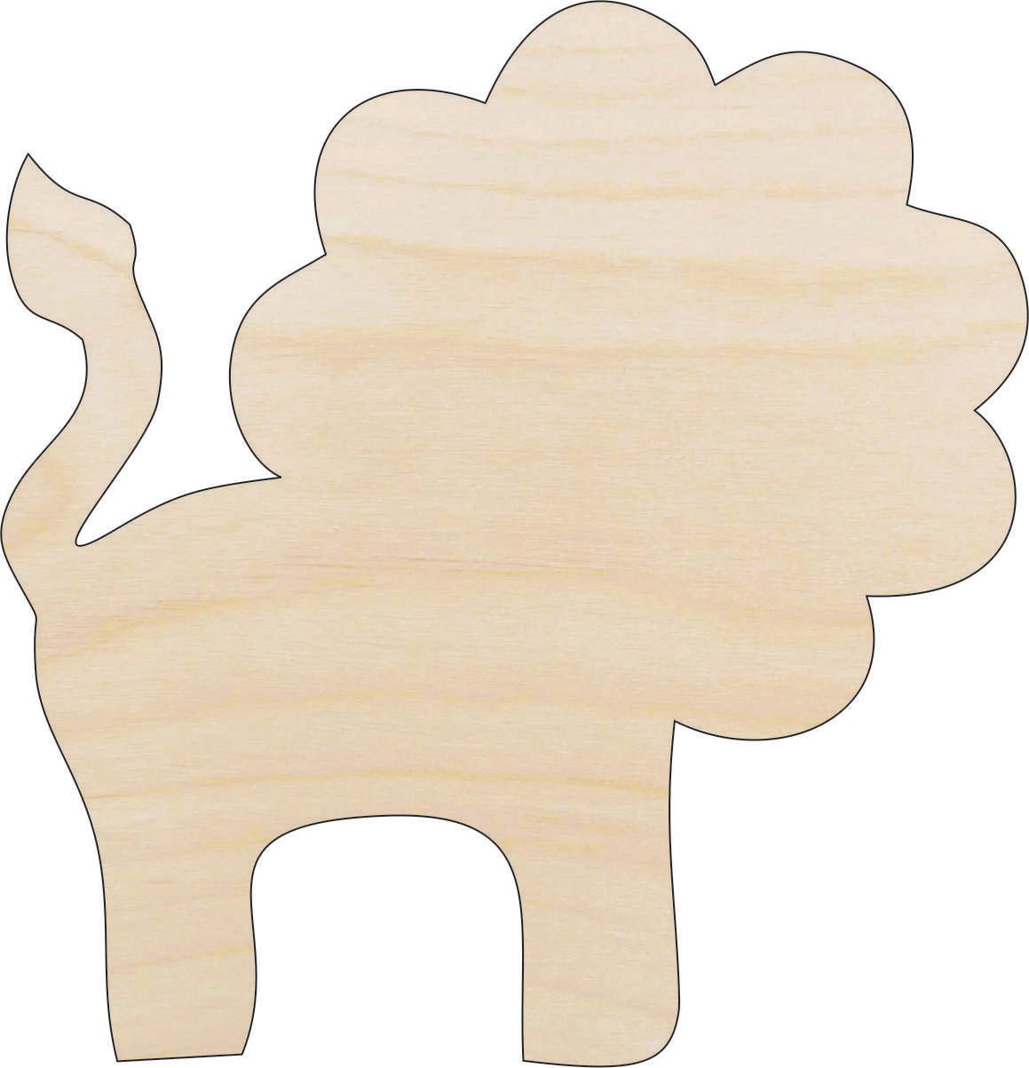 Lion Wood Craft Shape - Laser Cut Baltic Birch Unfinished DIY Wood Art Supplies CAT54 - The Wood Shape Store