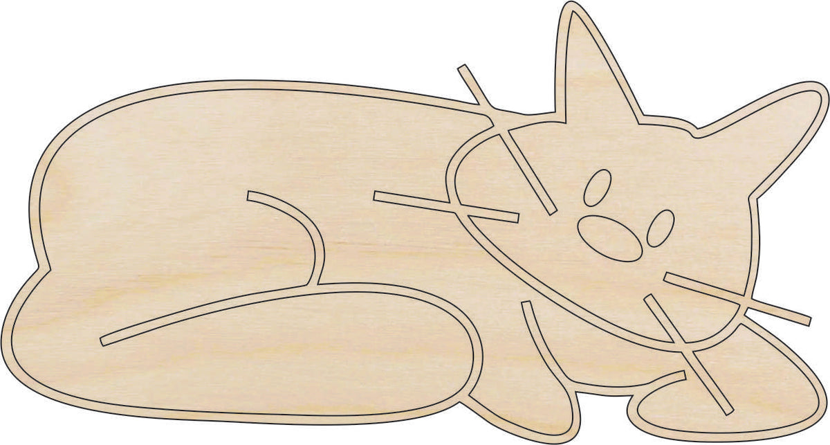 Cat - Laser Cut Out Unfinished Wood Craft Shape CAT55 Cat - Laser Cut Out Unfinished Wood Craft Shape CAT55