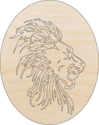 Lion Wood Craft Shape - Laser Cut Baltic Birch Unfinished DIY Wood Art Supplies CAT57 - The Wood Shape Store